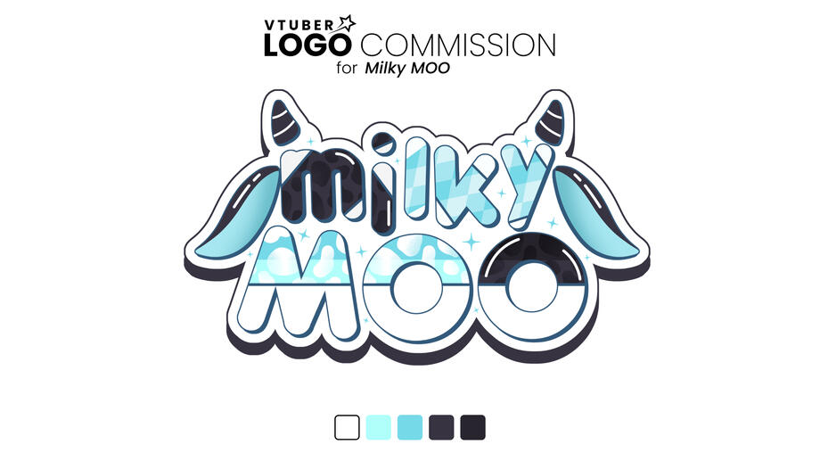 Milky MOO Logo Design for Milk Box : VTuber Inspired