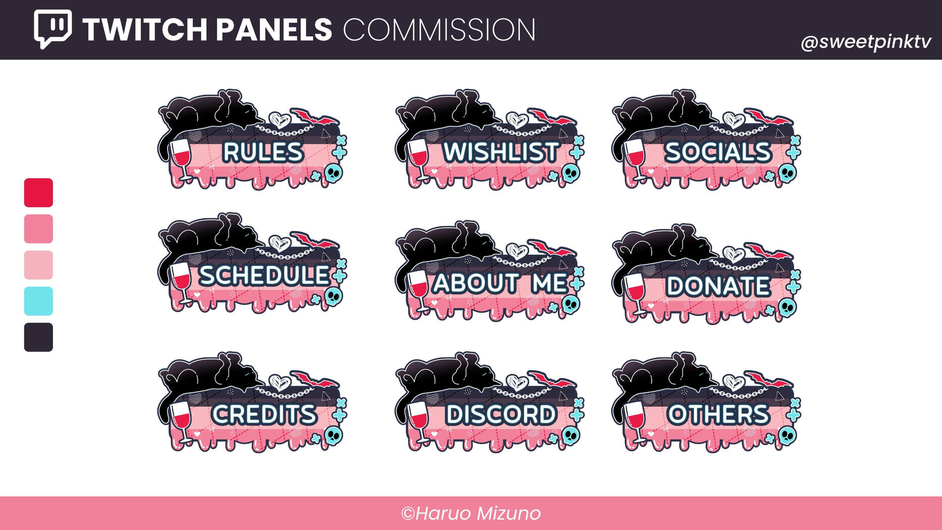 Twitch Panels for SweetPinkVT